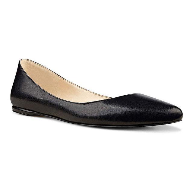 Nine West Speakup Womens Leather Ballet Flats Black Product Image