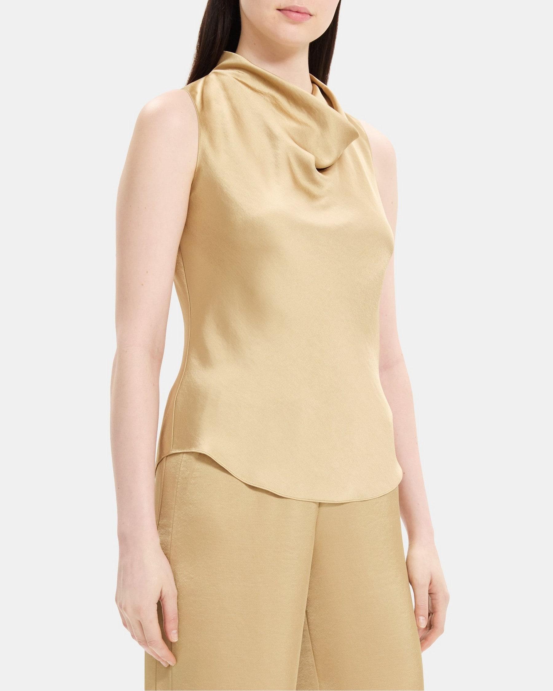 Cowl-Neck Top in Satin Product Image