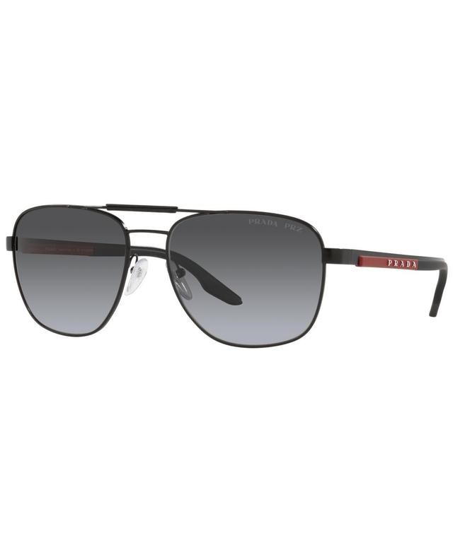 Prada Linea Rossa Mens Polarized Sunglasses, Ps 53XS 60 - MATTE BLACK Product Image