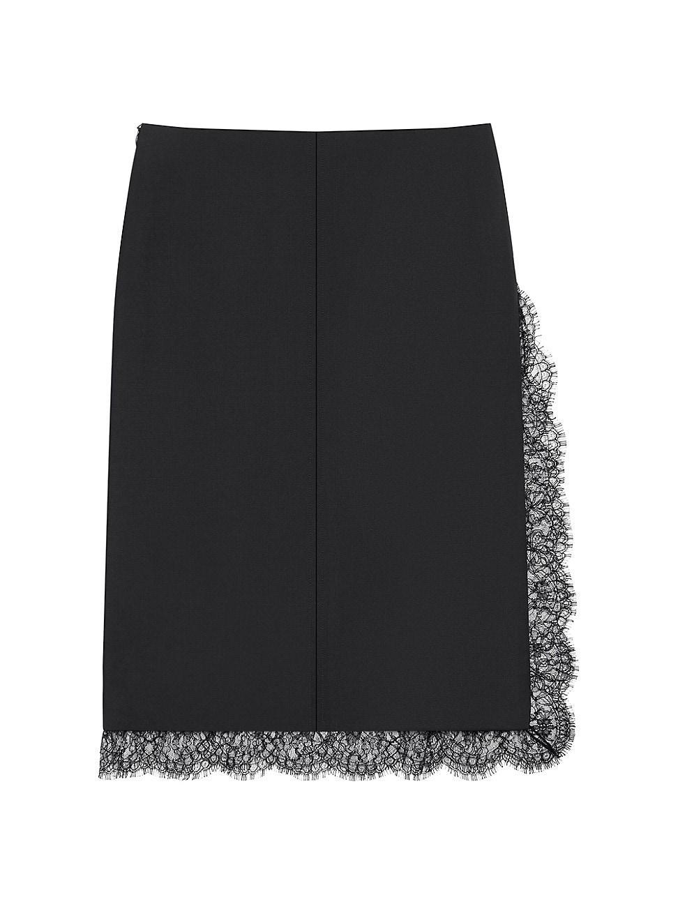 Womens Skirt in Wool and Mohair with Lace product image