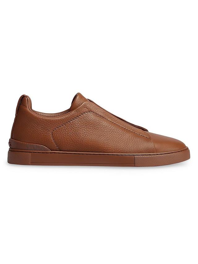 Mens Triple Stitch Leather Low-Top Sneakers Product Image