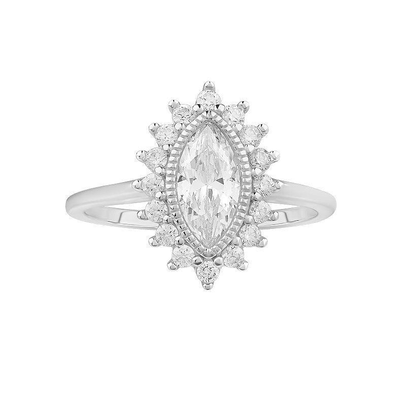 PRIMROSE Sterling Silver Marquise Cubic Zirconia Ring, Womens Sterling Clear Product Image