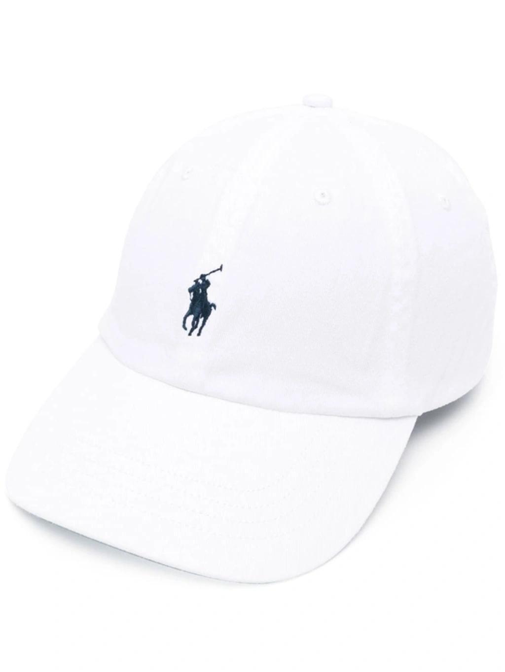 Embroidered-logo Cap In White Product Image