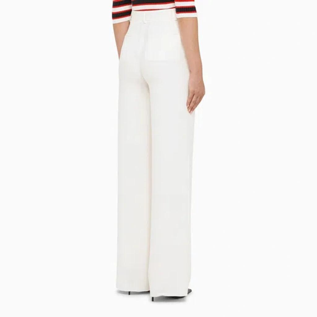 VALENTINO Silk-crepe Wide-leg Pants In White Product Image