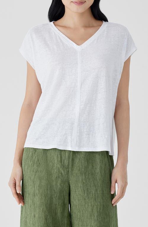 Eileen Fisher V-Neck Organic Linen T-Shirt Product Image