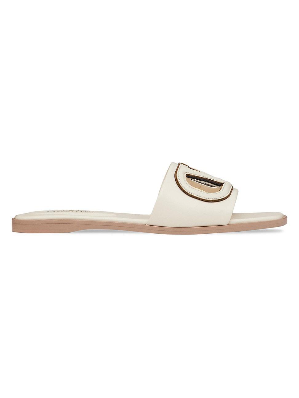 Womens Vlogo Cut-Out Calfskin Slide Sandals product image