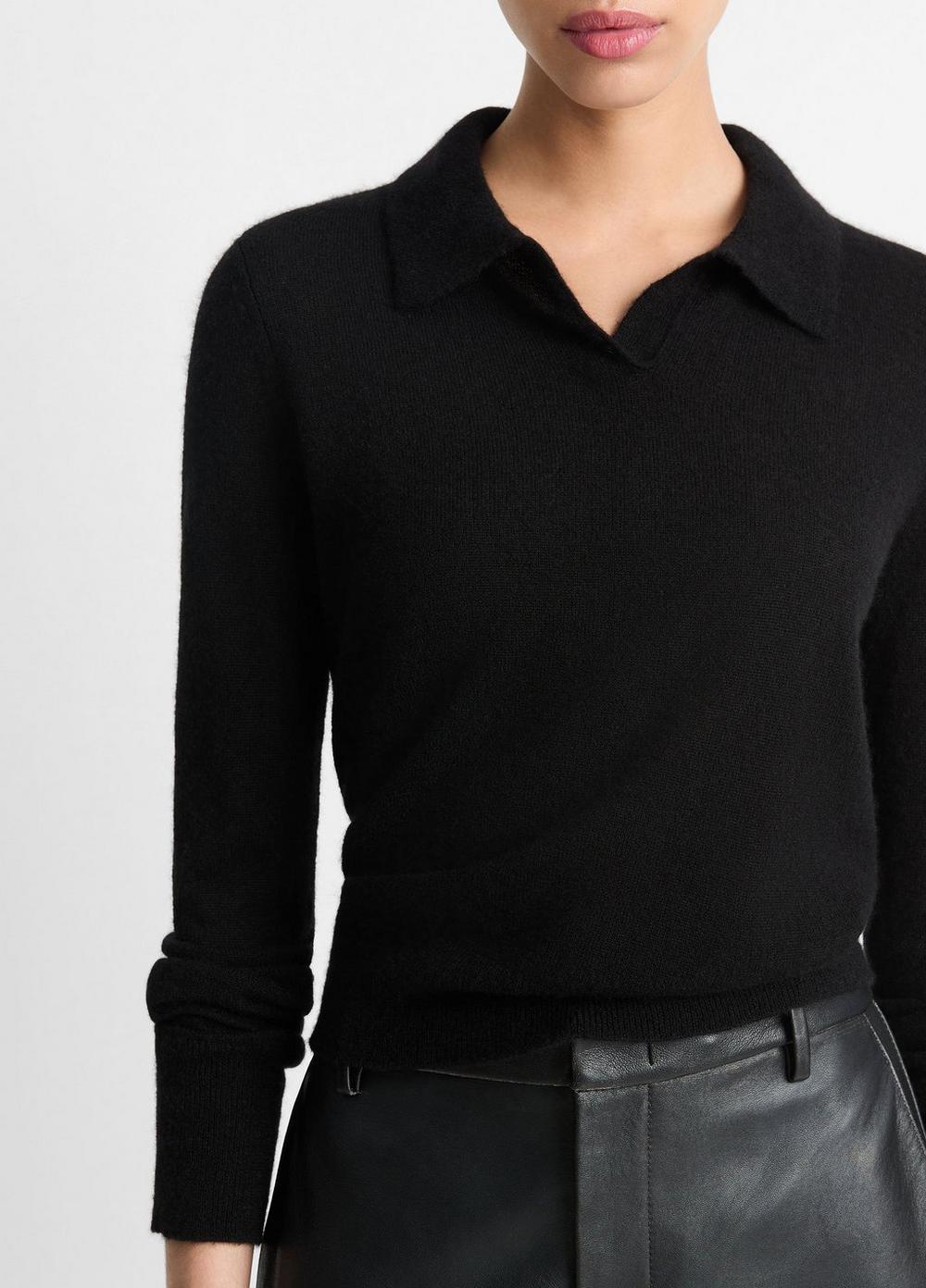 Wool-Blend Polo Sweater Product Image