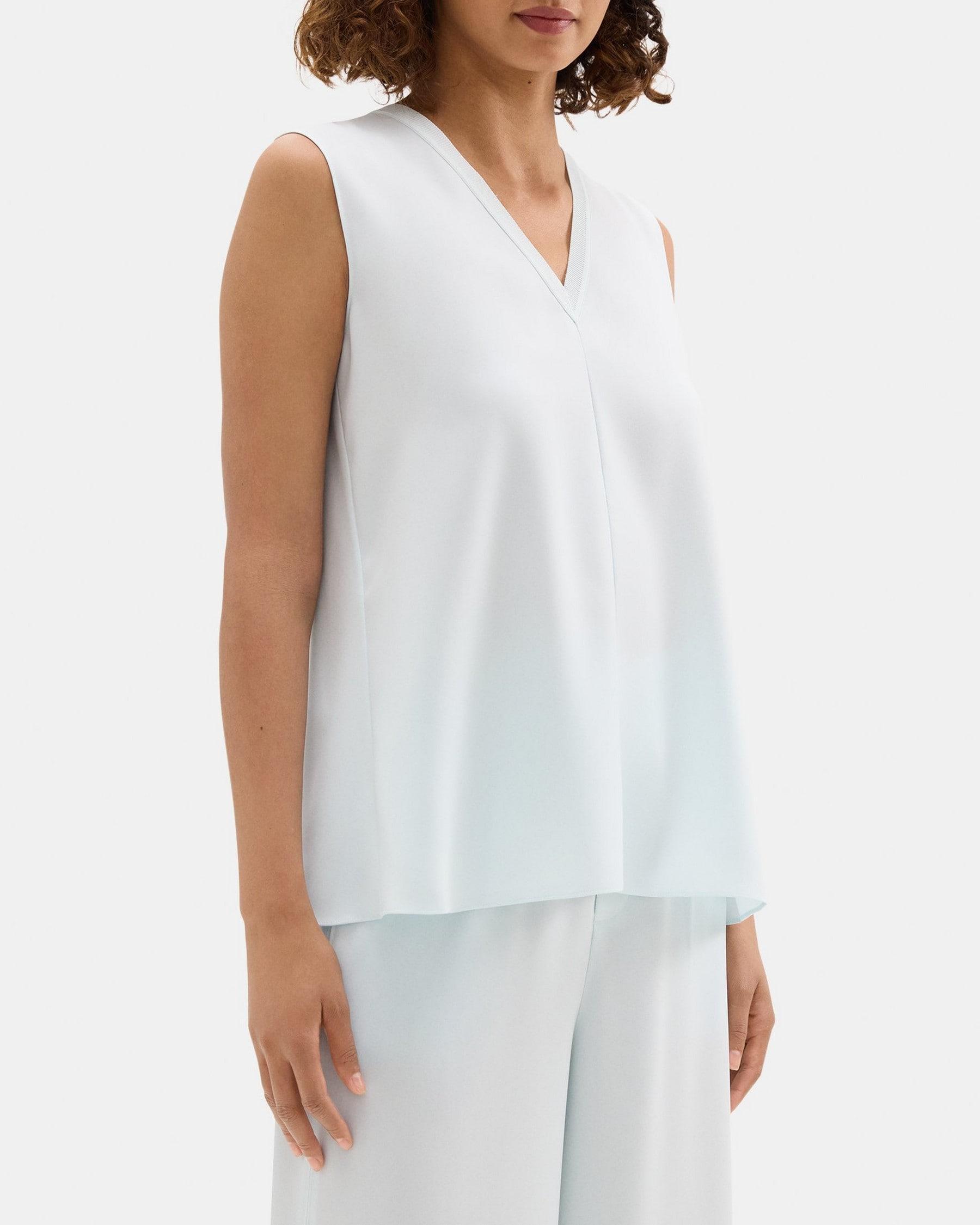 V-Neck Tank Top in Crepe Product Image