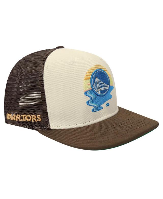 Pro Standard Mens Cream Golden State Warriors Glint Sunset Snapback Hat - Cream, Brown Product Image