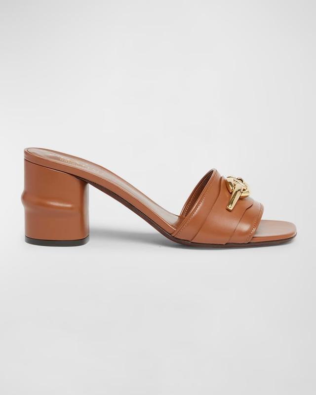 VLogo Medallion Leather Mule Sandals Product Image