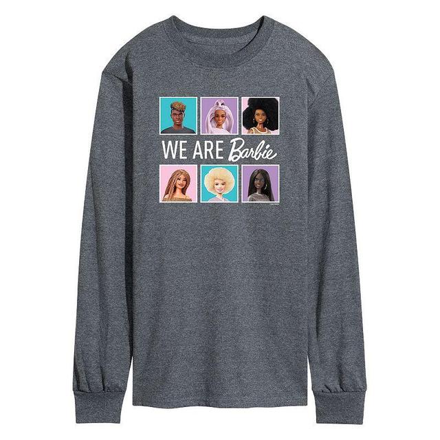 Mens Barbie We Are Barbie Character Grid Long Sleeve Graphic Tee Dark Grey Product Image