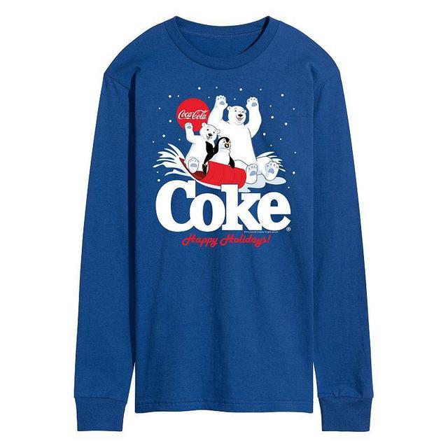 Mens CocaCoal Happy Holidays Sledding Long Sleeve Graphic Tee Product Image