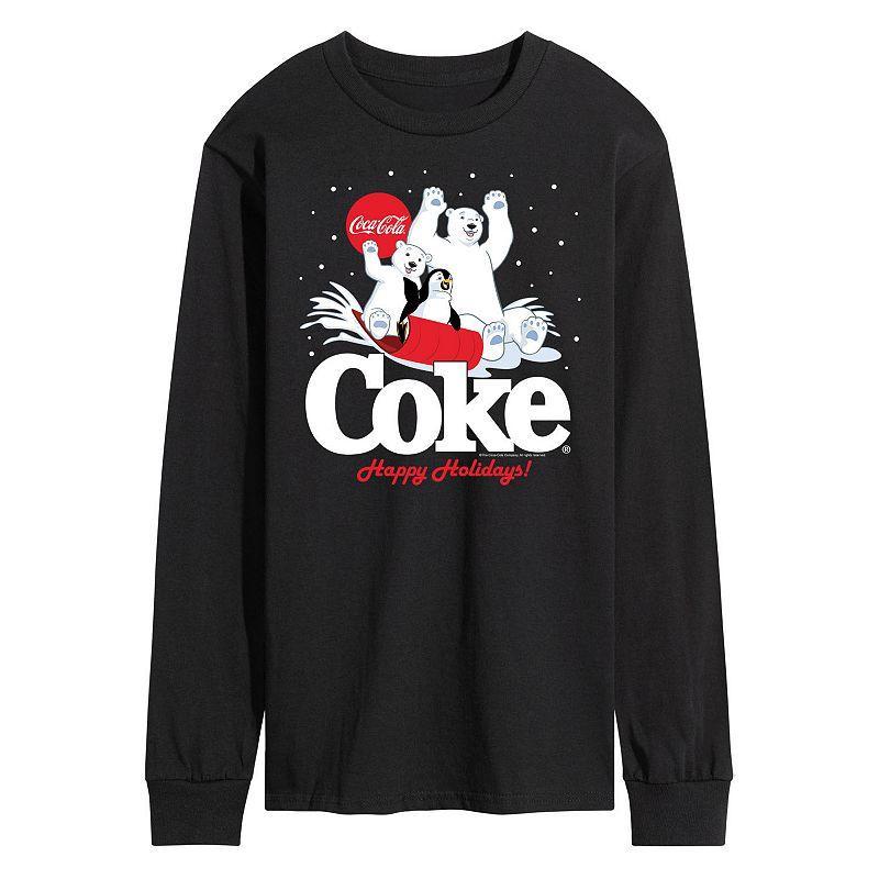 Mens CocaCoal Happy Holidays Sledding Long Sleeve Graphic Tee Product Image