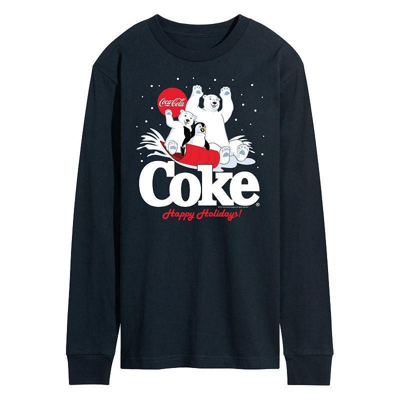 Mens CocaCoal Happy Holidays Sledding Long Sleeve Graphic Tee Product Image