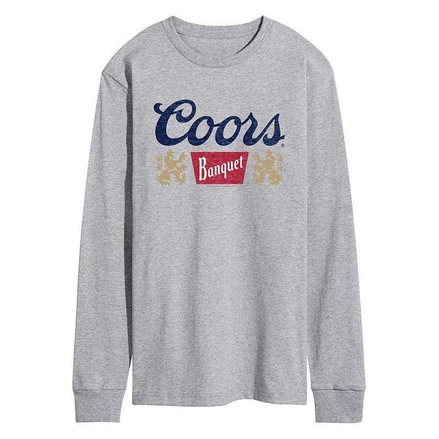 Mens Coors Banquet Logo Long Sleeve Graphic Tee Grey Gray Product Image