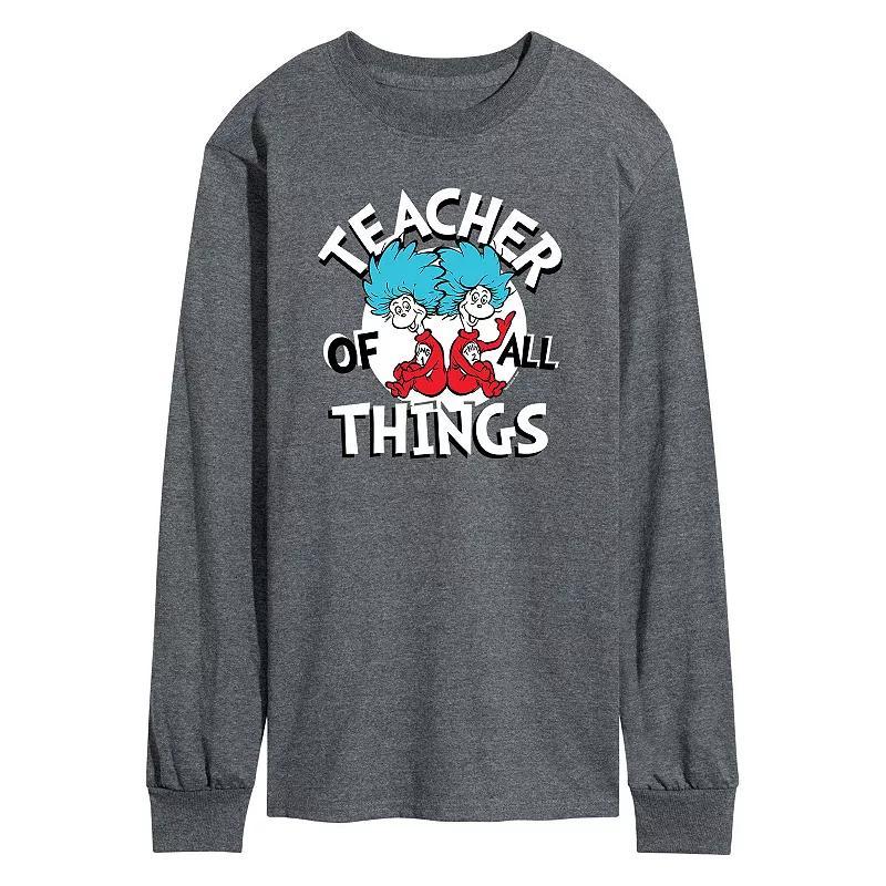 Mens Dr. Seuss Teacher of All Things Tee Grey Product Image