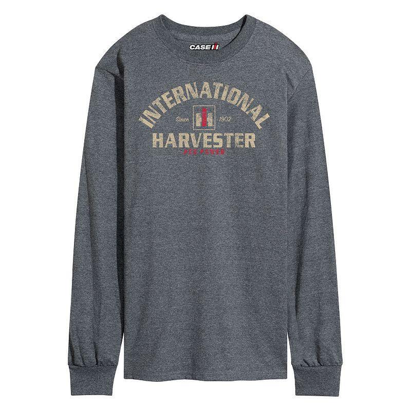 Mens Case IH Harvester Long Sleeve Tee Dark Grey Product Image