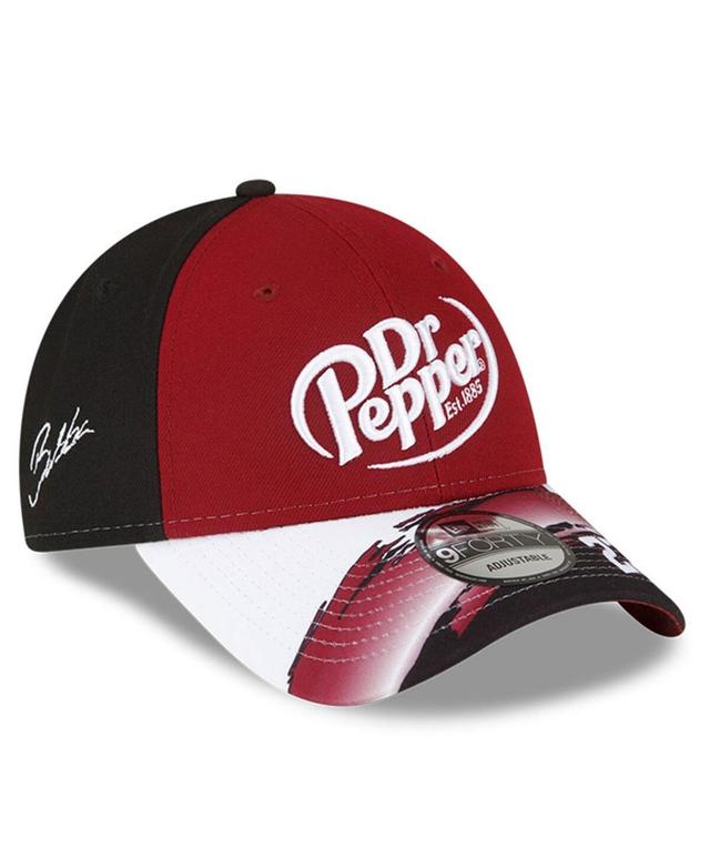 Mens New Era Maroon Bubba Wallace 9FORTY Dr. Pepper Visor Streak Snapback Adjustable Hat - Maroon Product Image