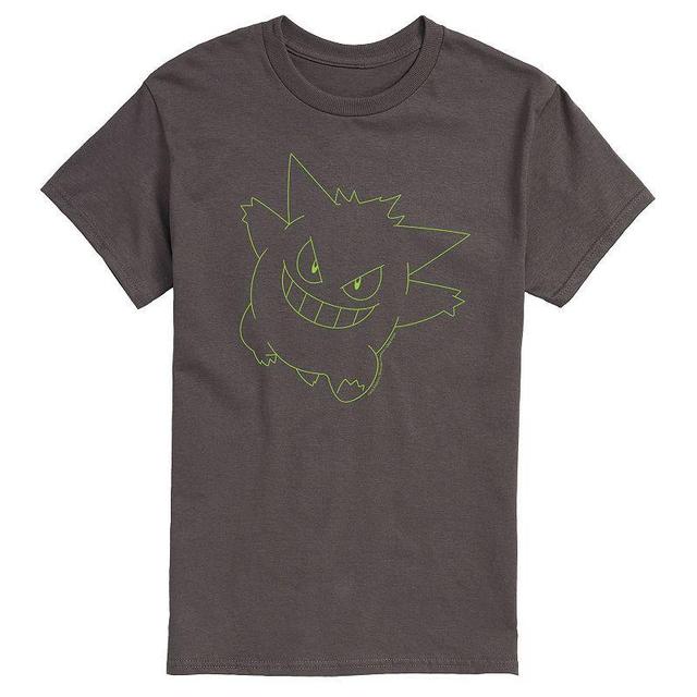 Mens Pokemon GenGar Big Face Tee Grey Product Image