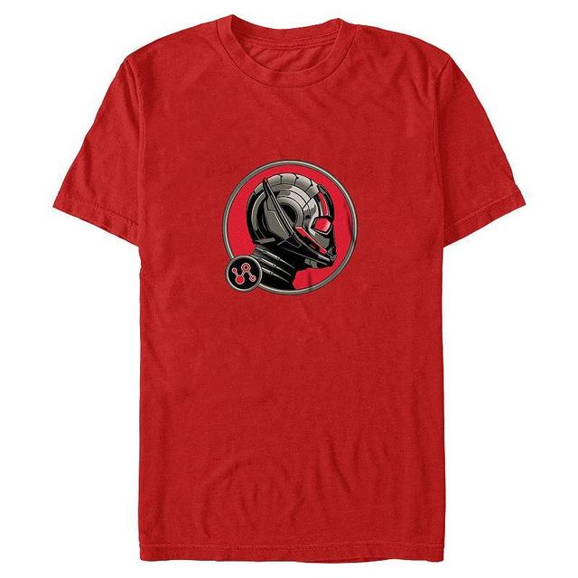 Mens Marvel Ant-Man And The Wasp: Quantumania Ant-Man Helmet Badge Tee Red Product Image