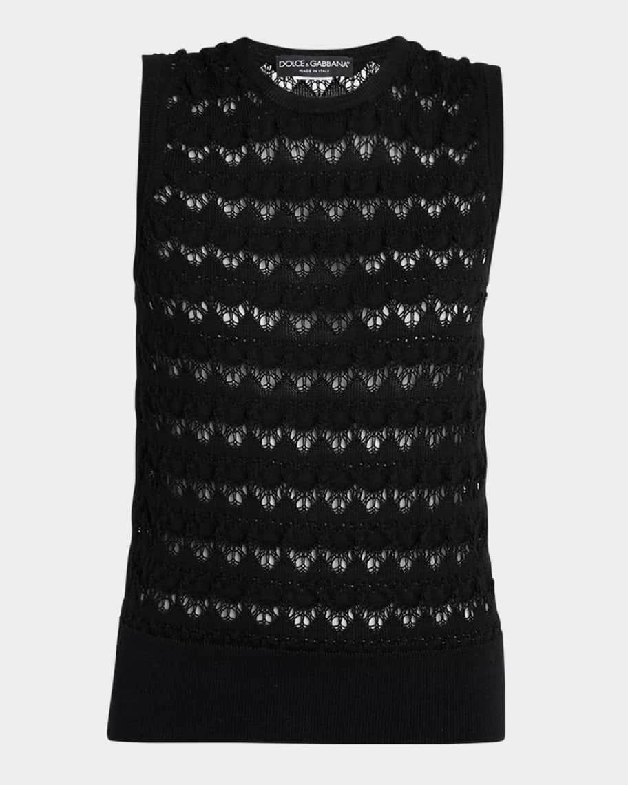 Chevron Open Lace Knit Tank Top Product Image