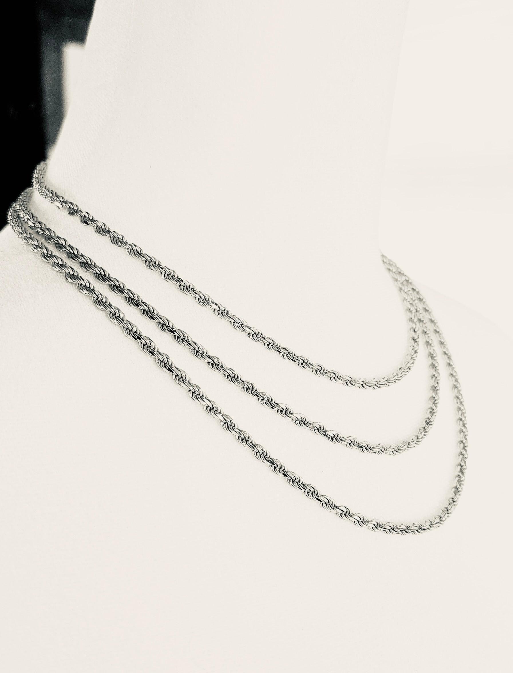 X Diamond Cut Rope Chain Silver Product Image