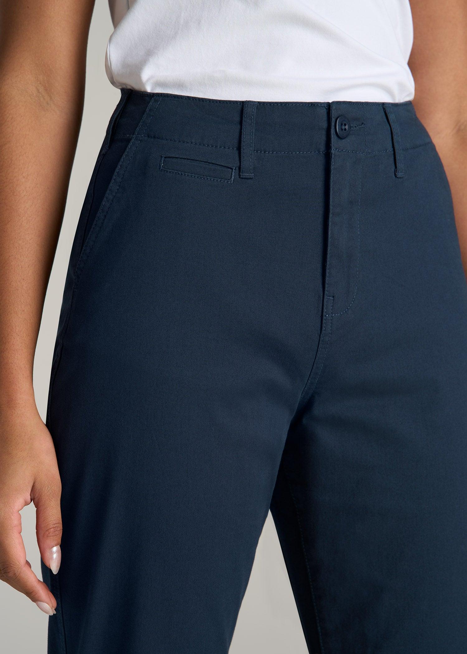 High Rise Tapered Chino Pants for Tall Women in Marine Navy Product Image