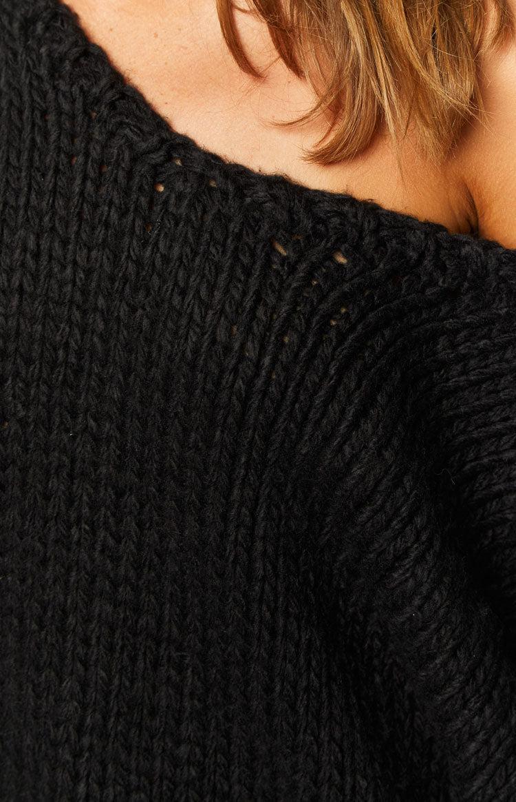 Delvey Black Chunky Knit Sweater Product Image