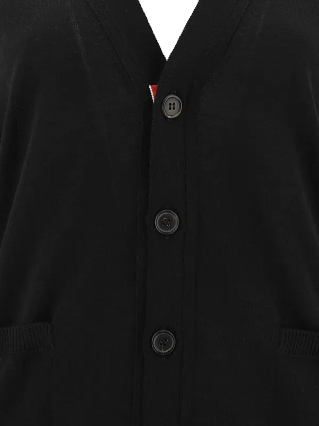 "4 Bar" Cardigan In Black Product Image