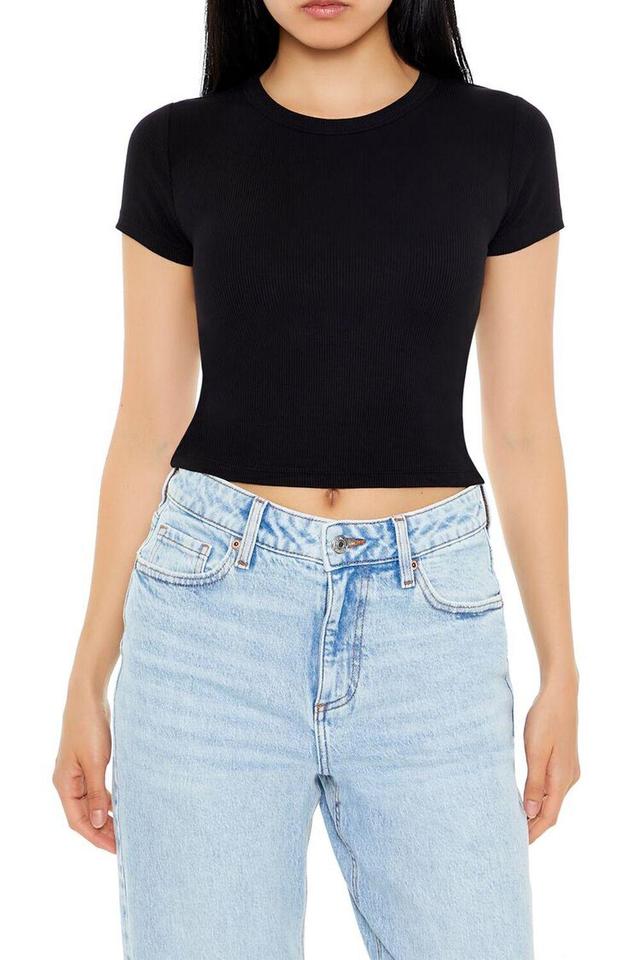 Cropped Rib-Knit Tee | Forever 21 Product Image