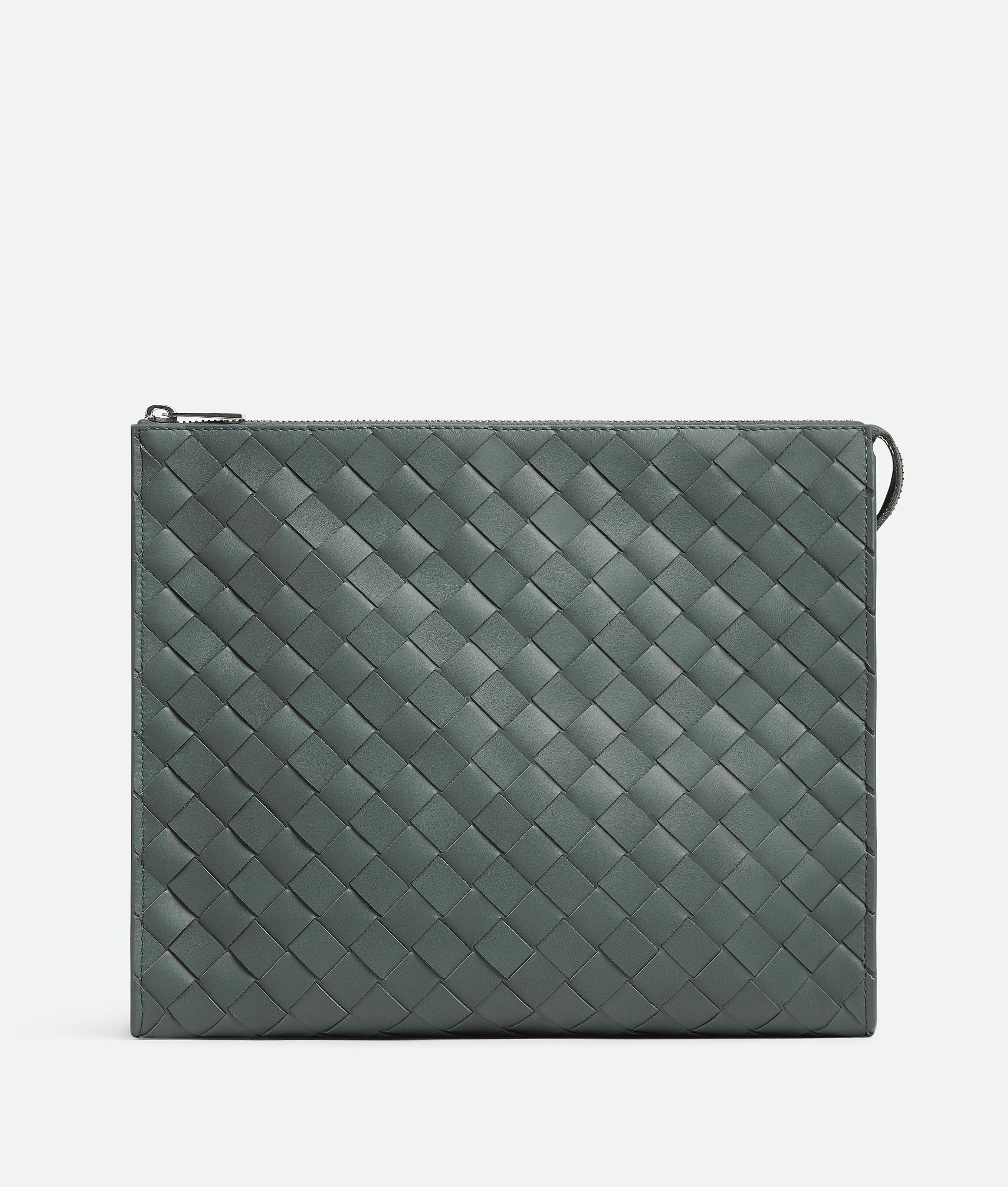 Men's Intrecciato Standing Pouch in Slate Product Image