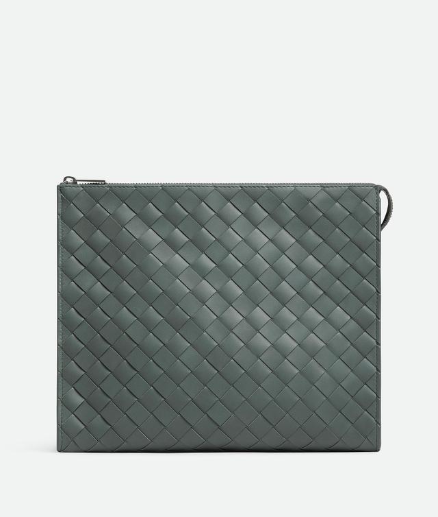 Men's Intrecciato Standing Pouch in Slate Product Image