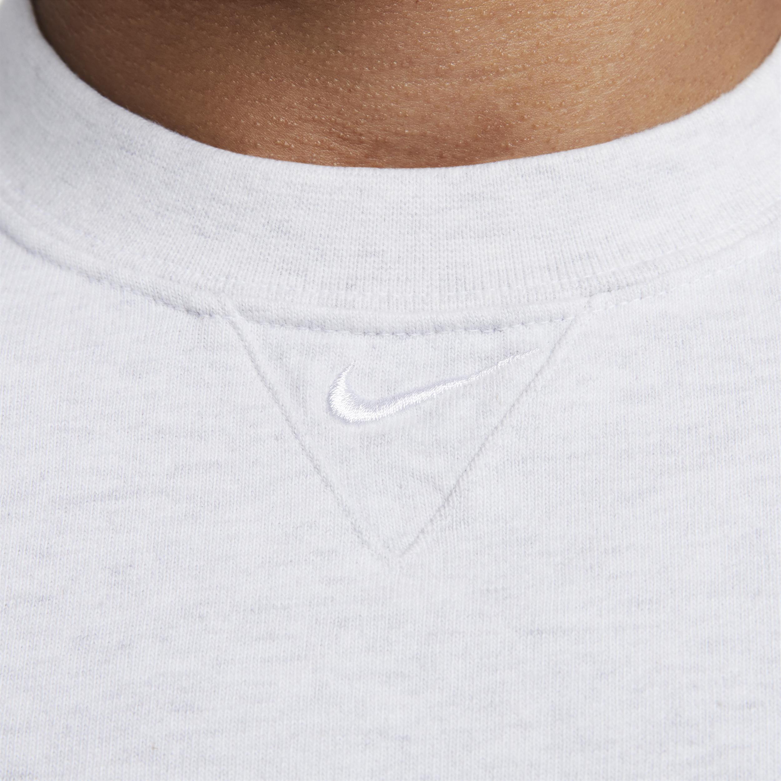 Nike Mens Nike Solo Swoosh Short Sleeve Heavyweight Top - Mens Birch Heather/White Product Image