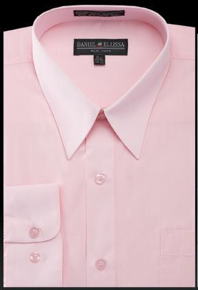 Basic Dress Shirt Convertible Cuff Regular Fit in Pink Product Image