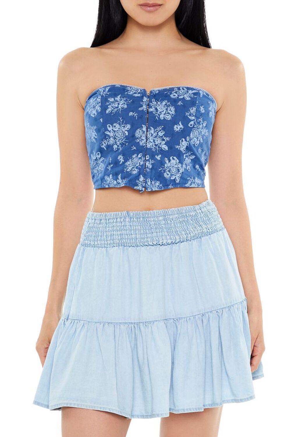 Floral Print Corset Tube Top | Forever 21 Product Image