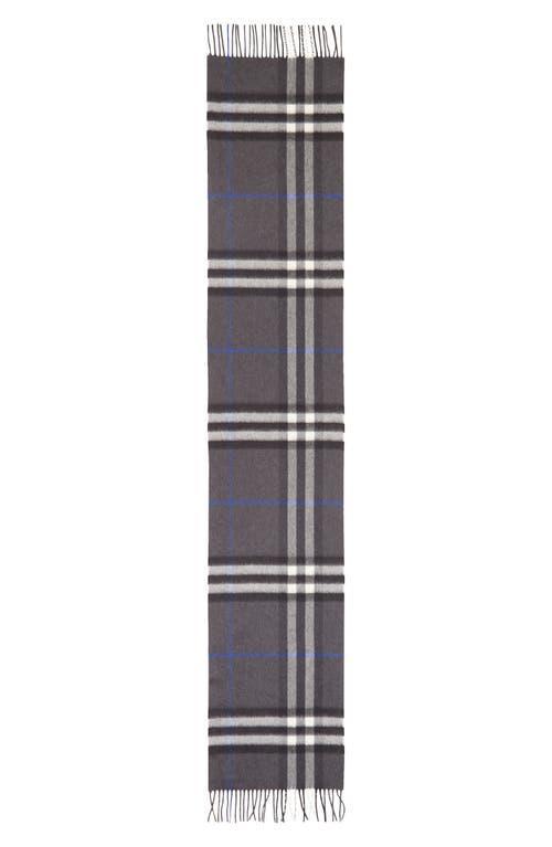 BURBERRY Giant Icon Check Cashmere Scarf In Gray Product Image