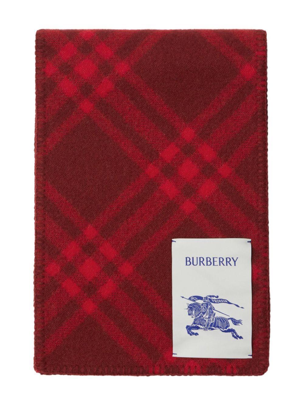 BURBERRY Vintage Check Wool Scarf In Red Product Image