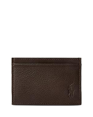 Polo Ralph Lauren Pebbled Slim Card Case (Brown) Wallet Product Image