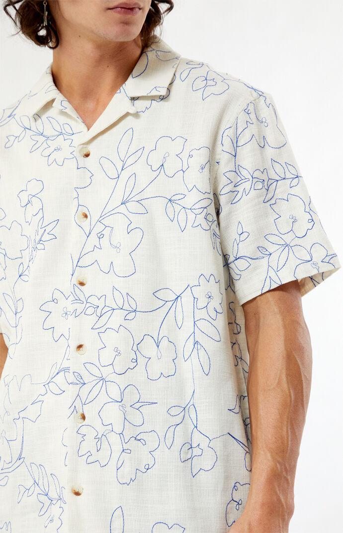 Men's Embroidered Floral Camp Shirt Product Image