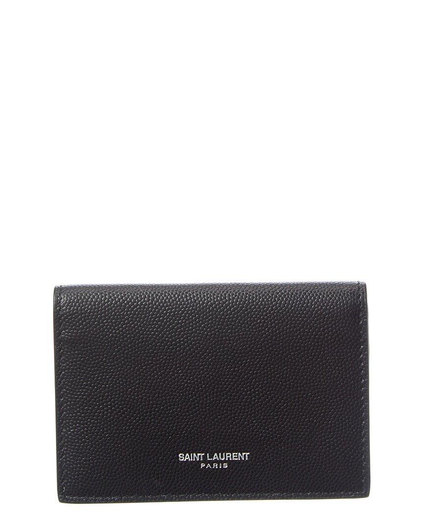 SAINT LAURENT Signature Leather Card Case In Black Product Image