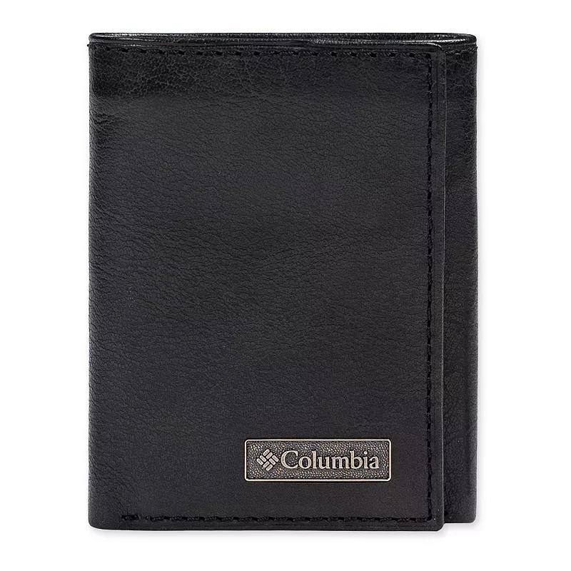 Mens Columbia RFID Leather Trifold Wallet with Hidden Zipper Pocket Product Image