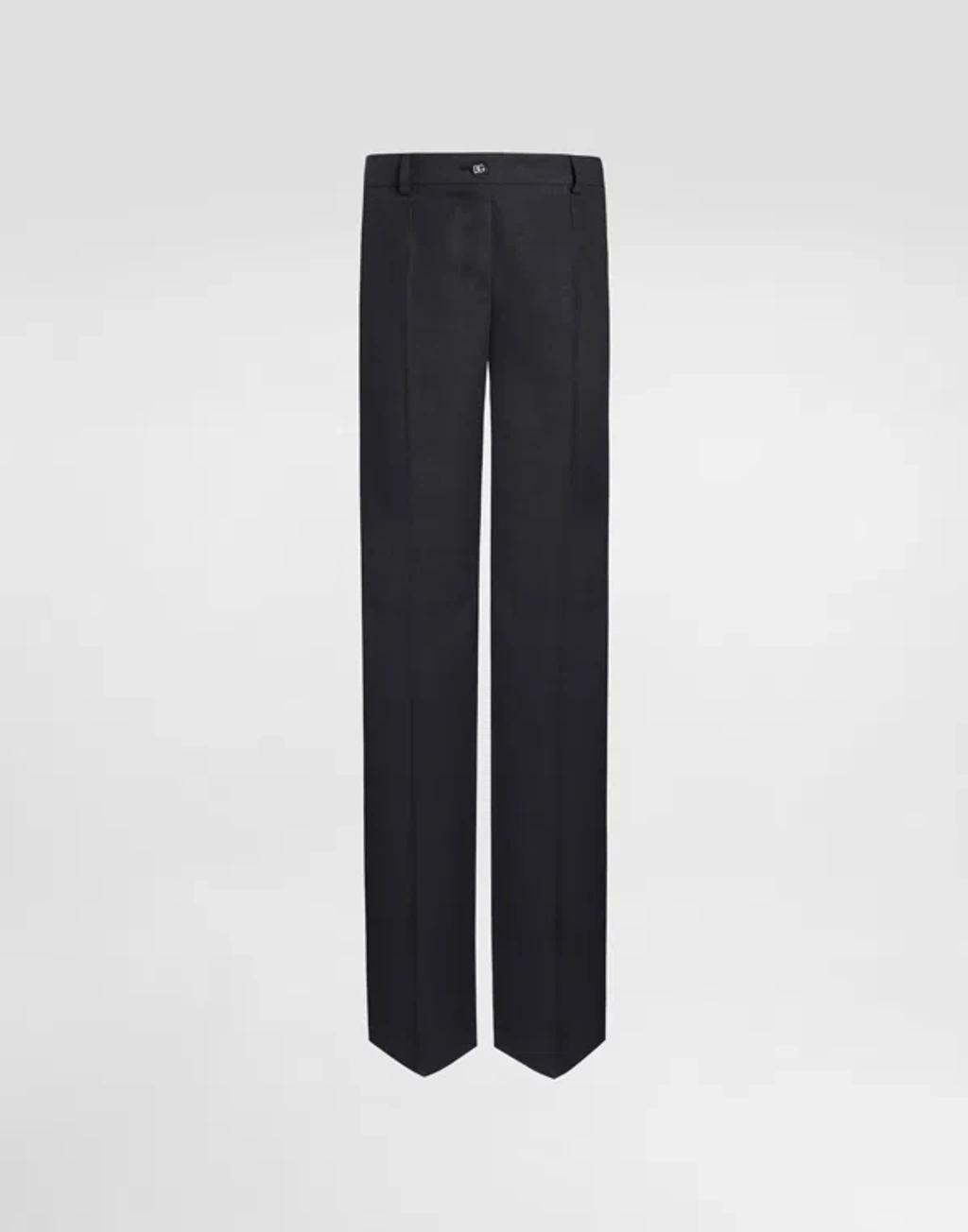 DOLCE & GABBANA Flared Woolen Pants In Grey product image