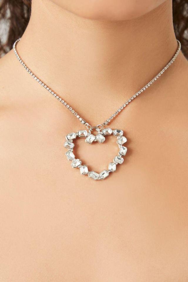 Rhinestone Box Heart Necklace | Forever 21 Product Image