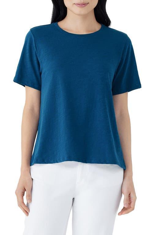 Eileen Fisher Crew Neck Tee (Seastar) Women's Clothing Product Image