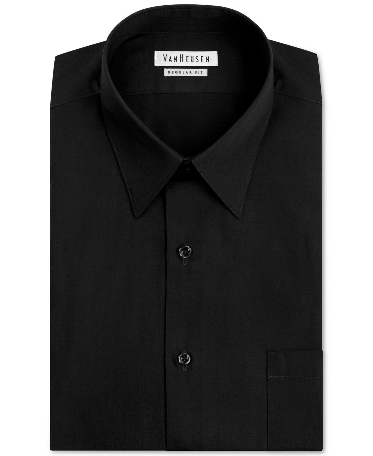 Van Heusen Mens Big & Tall Classic/Regular Fit Wrinkle Free Poplin Solid Dress Shirt Product Image