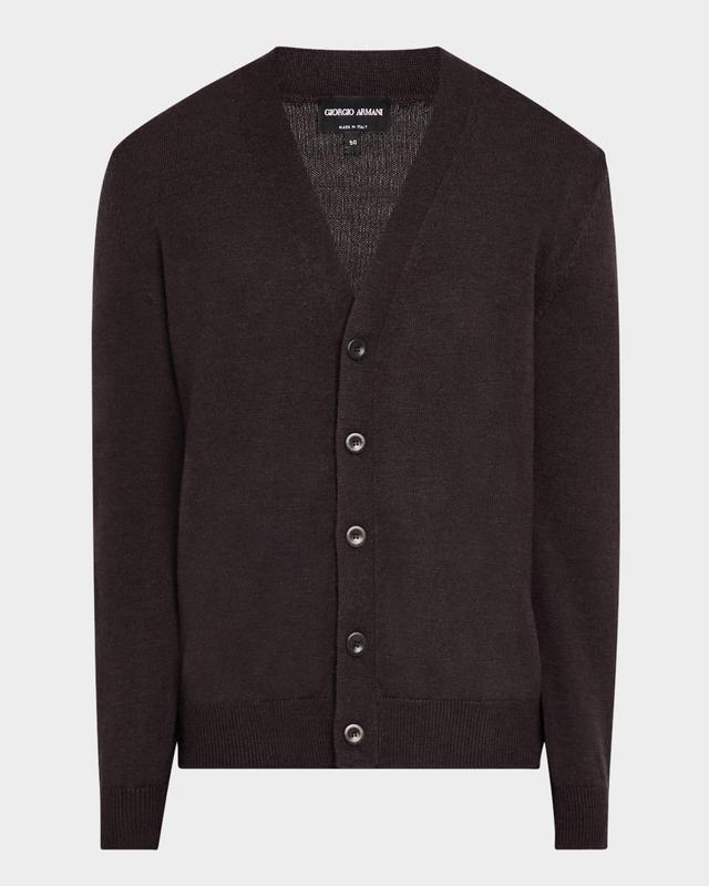 Mens Solid Wool Cardigan Product Image