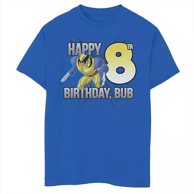 Boys 8-20 Marvel X-Men Wolverine Happy 8th Birthday Bub Graphic Tee, Boys Athletic Grey Product Image