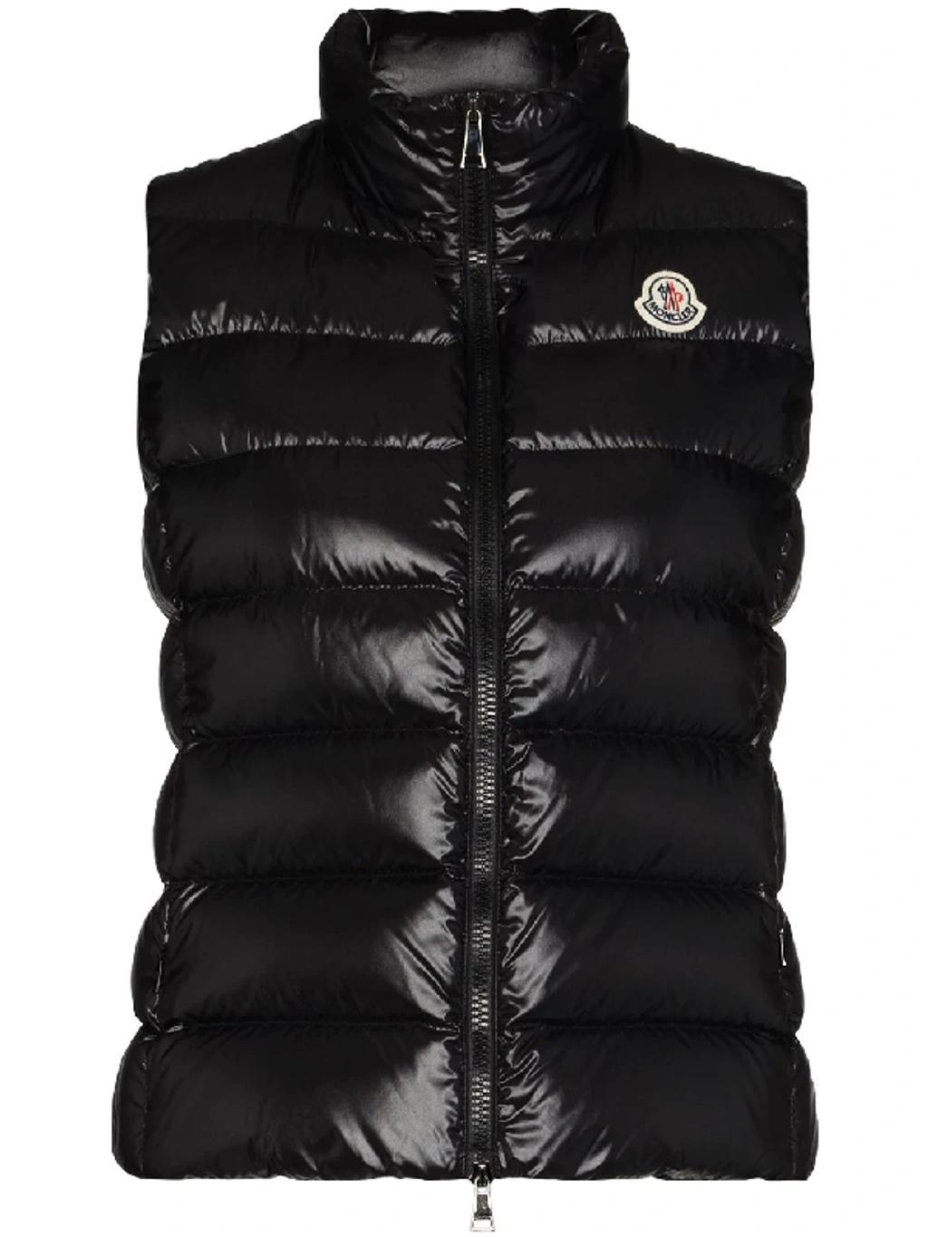 MONCLER Logo-patch Sleeveless Padded Jacket In Black Product Image