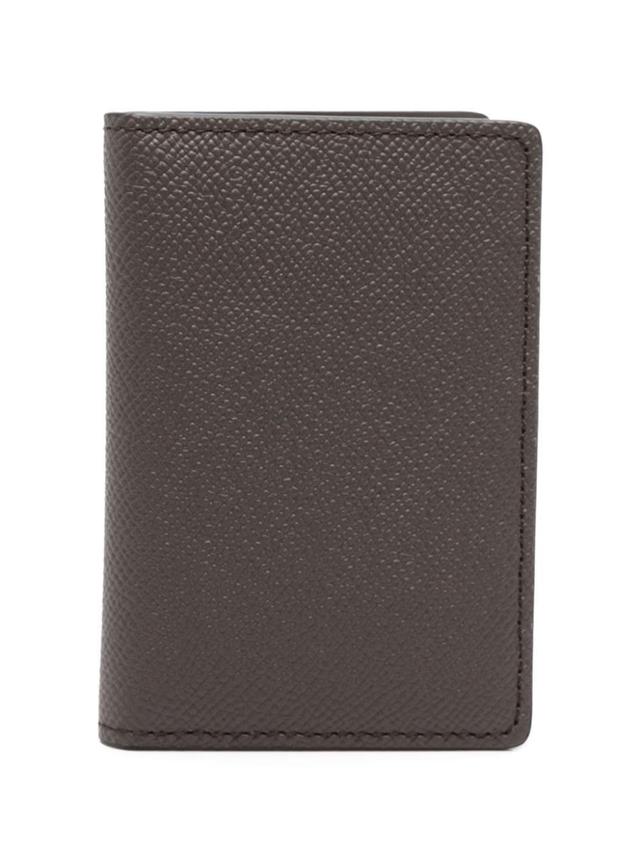 Four Stitches Card Holder In Brown Product Image