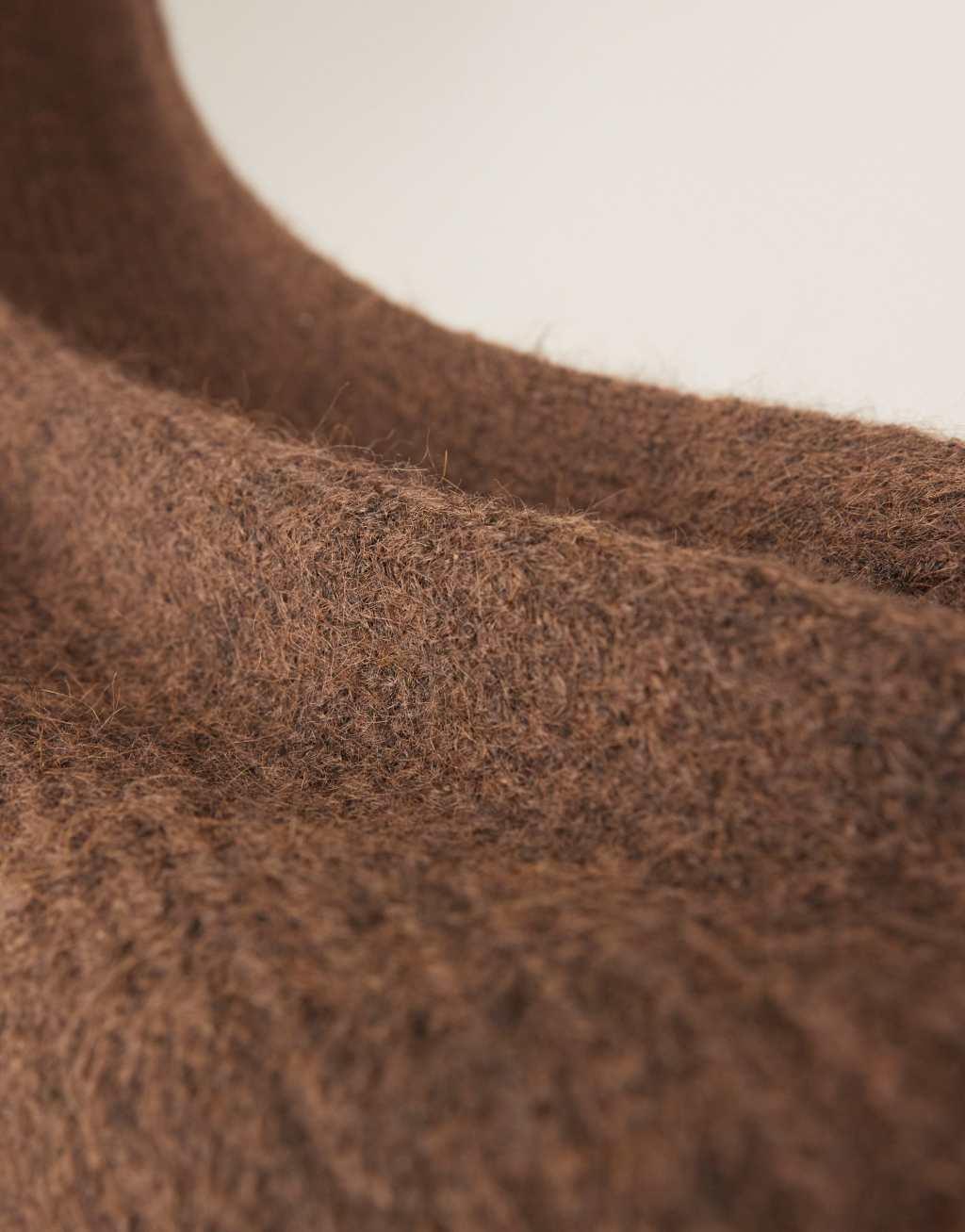 ASOS DESIGN knit scarf in wool mix in chocolate Product Image